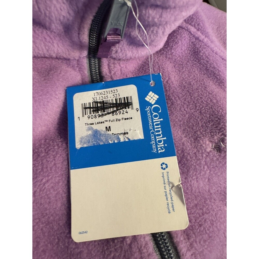 Columbia Sportswear Womens Medium Fleece Full Zip Jacket Lavender NWT - Picture 4 of 5